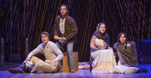 Patrick Mulryan as Jack, Ben Steinfeld as Baker, Claire Karpen as Cinderella, and Emi Photo