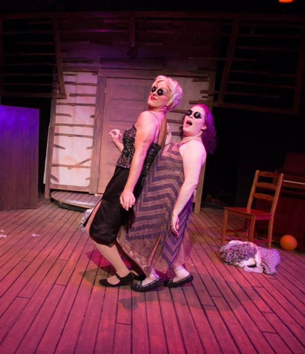 Kevin Bishop as Other Miss Forcible, Caitlin Jackson as Other Miss Spink. Photo