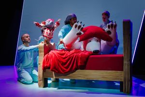 Ben Thompson and Ailsa Dalling with Mouse and Fred Davis and Elisa de Grey with Bear Photo
